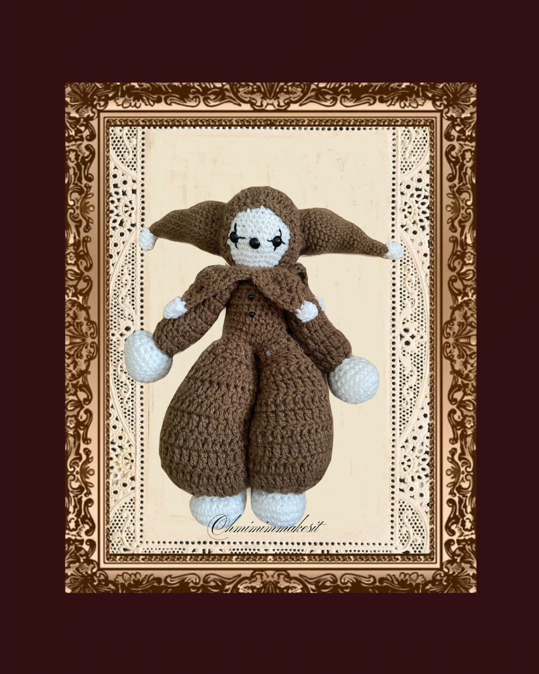 Brown Crochet Jester