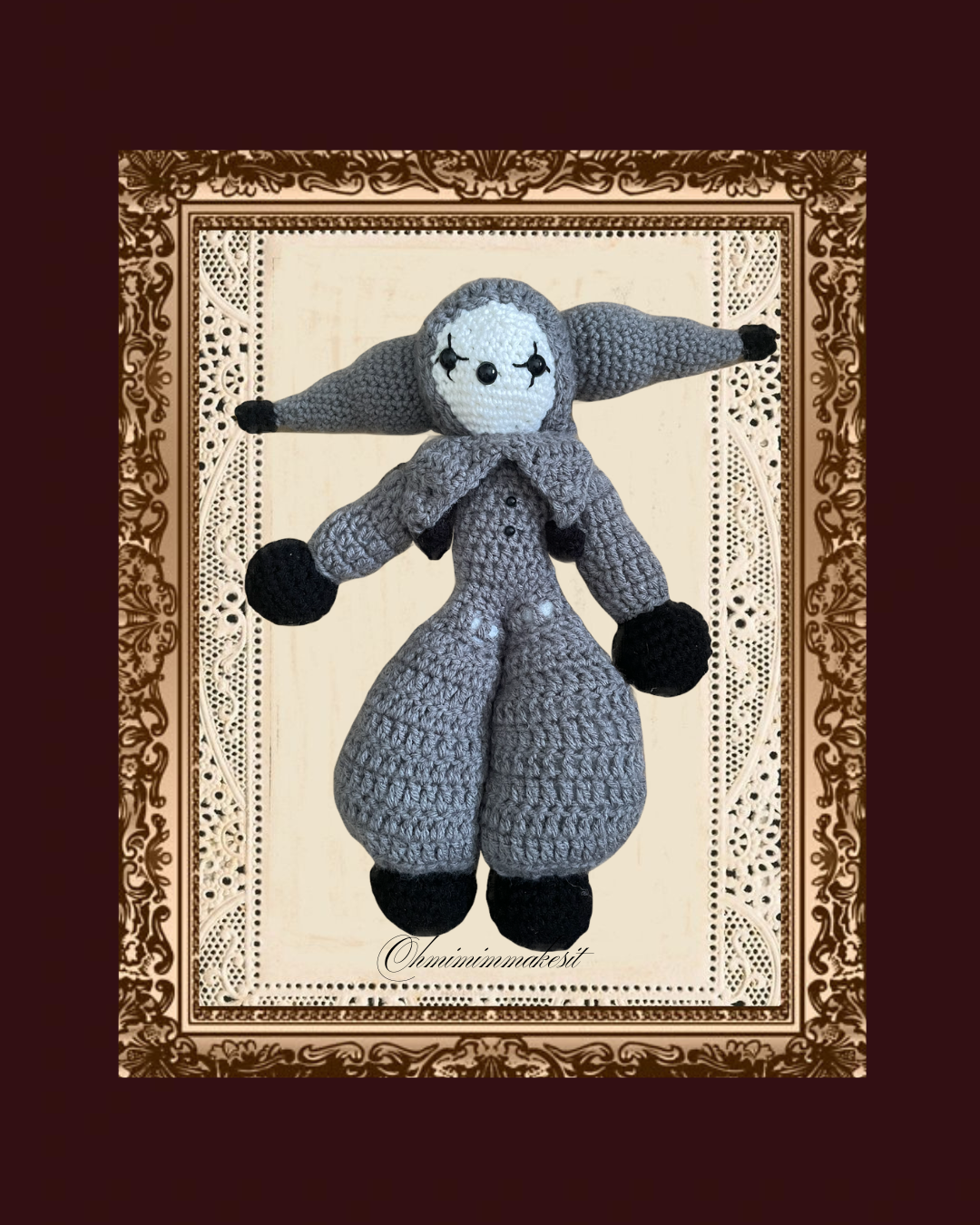 Gray Crochet Jester
